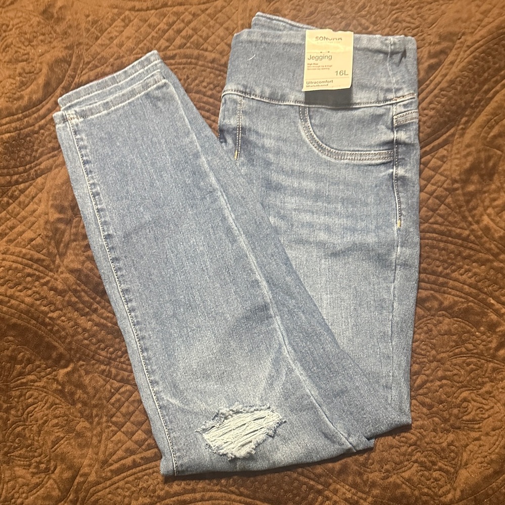 Sonoma Light Blue Distressed Jeggings